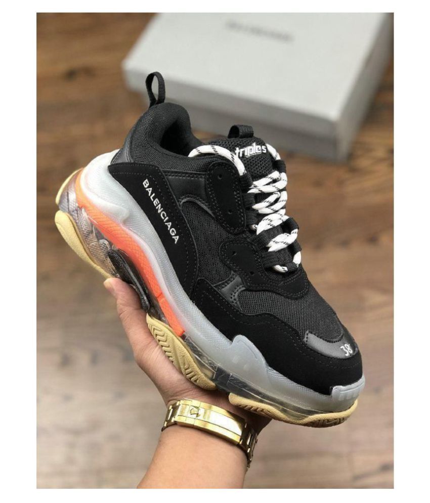 Balenciaga CLEAR SOLE Running Shoes Black: Buy Online at Best Price on