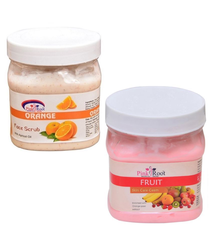 Pink Root FRUIT CREAM500GM WITH ORANGE Facial Scrub 500 gm pack o photo