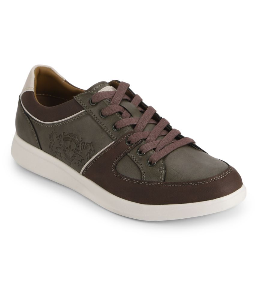 red tape brown leather sneakers