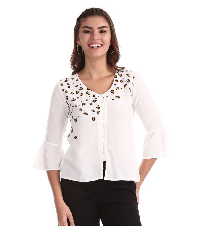     			Sugr - White Rayon Women's Regular Top