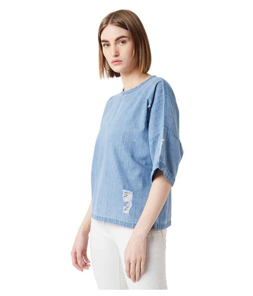     			Miss Chase Cotton Regular Tops - Blue