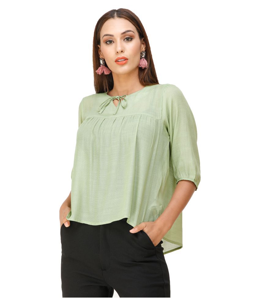 satin peasant top