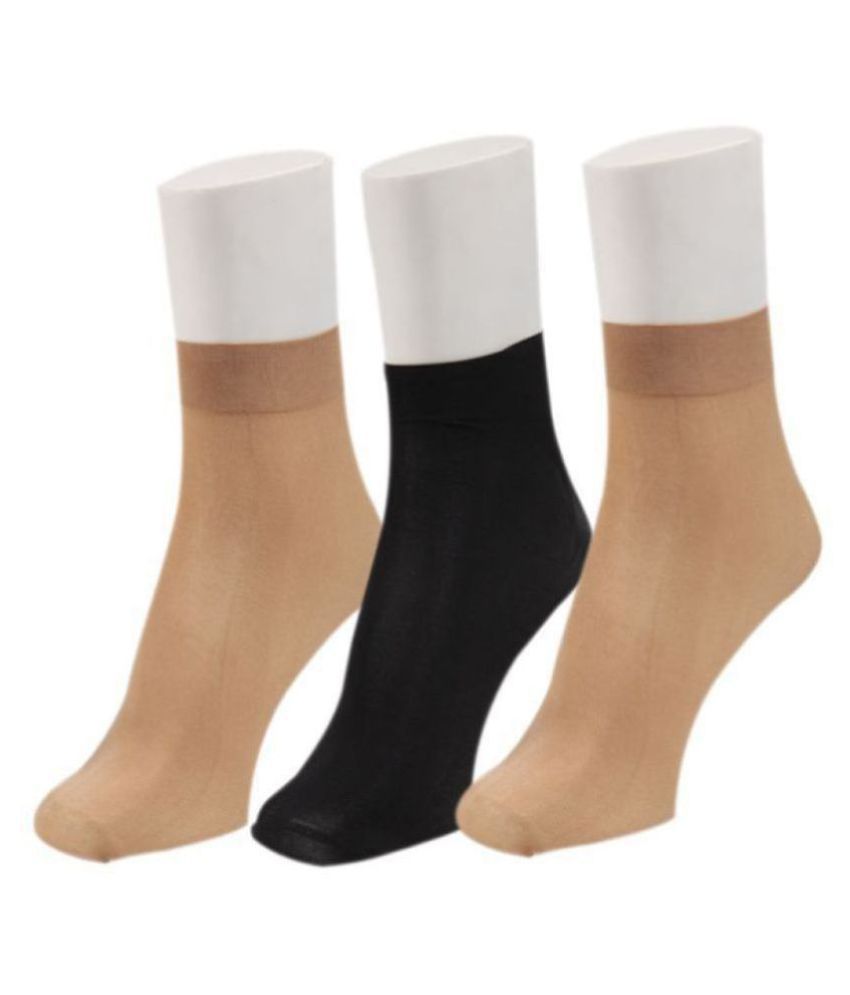 N2S NEXT2SKIN - Ladies Opaque Socks, Ankle Socks for Women - Black and ...
