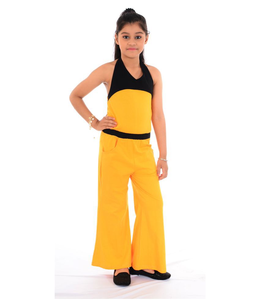    			Naughty Ninos - Yellow Cotton Girls Jumpsuit ( Pack of 1 )