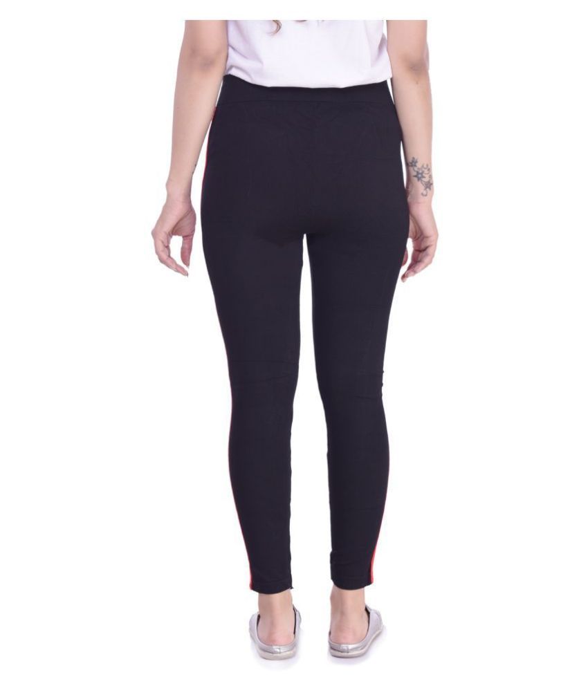 black cotton jeggings