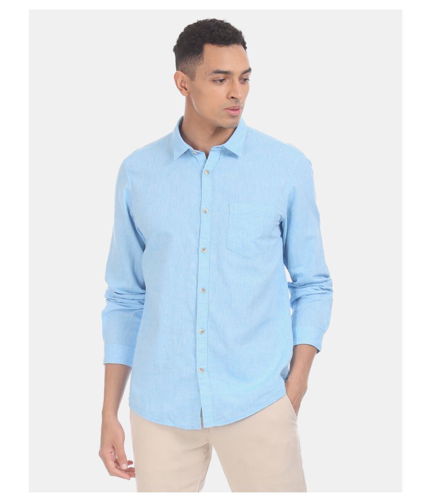 Ruggers 100 Percent Cotton Blue Shirt - Buy Ruggers 100 Percent Cotton ...