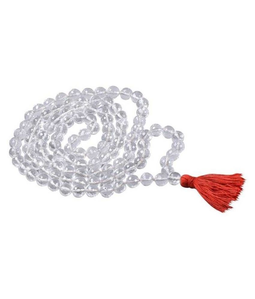     			Original & Natural Crystal/Sphatik Diamond Cut Mala (108+1) Beads Quartz Crystal (Certified)