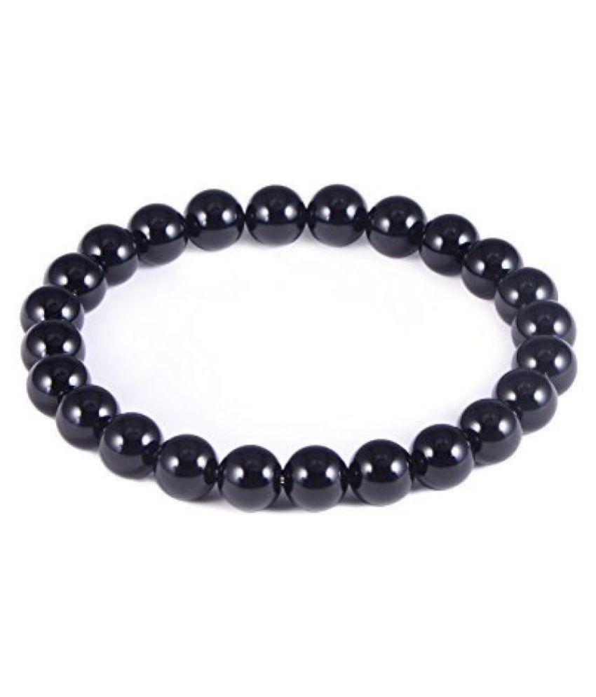 8mm Black Tourmaline Natural Agate Stone Bracelet: Buy 8mm Black ...