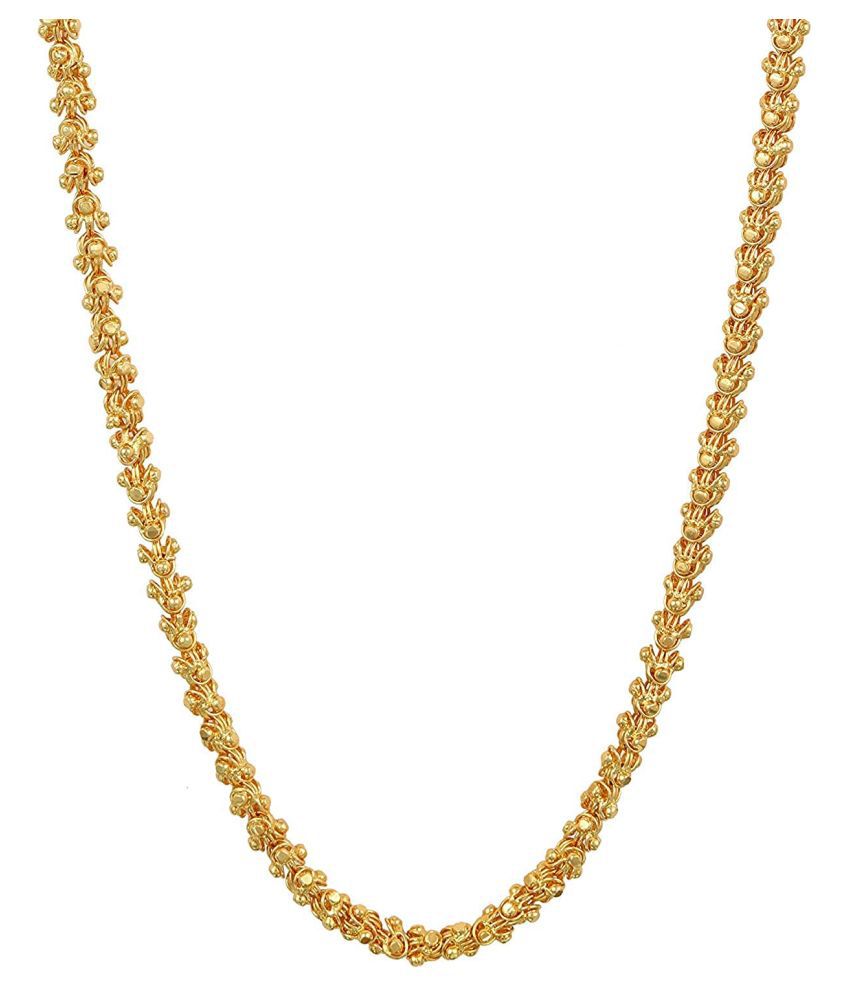     			Happy Stoning Gold Plated Chains Fashion Jewellery Gold Tone Brass Party Wear Stylish Chain  - 6 months warranty