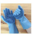 NIHIT Silicon Fiber Standard Size Cleaning Gloves for Home Kitchen bathroom