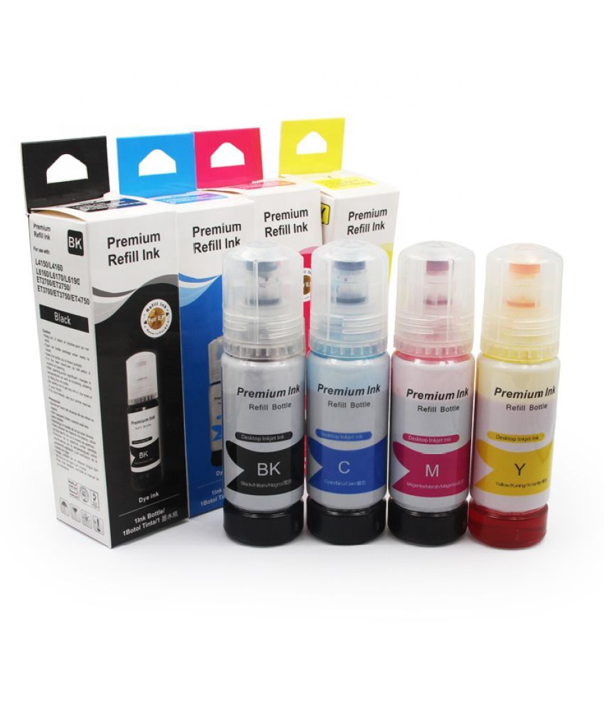 Jimigo For Epson L3110 003 Multicolor Pack Of 4 Ink Bottle For Refill Ink For Epson 003001 5684