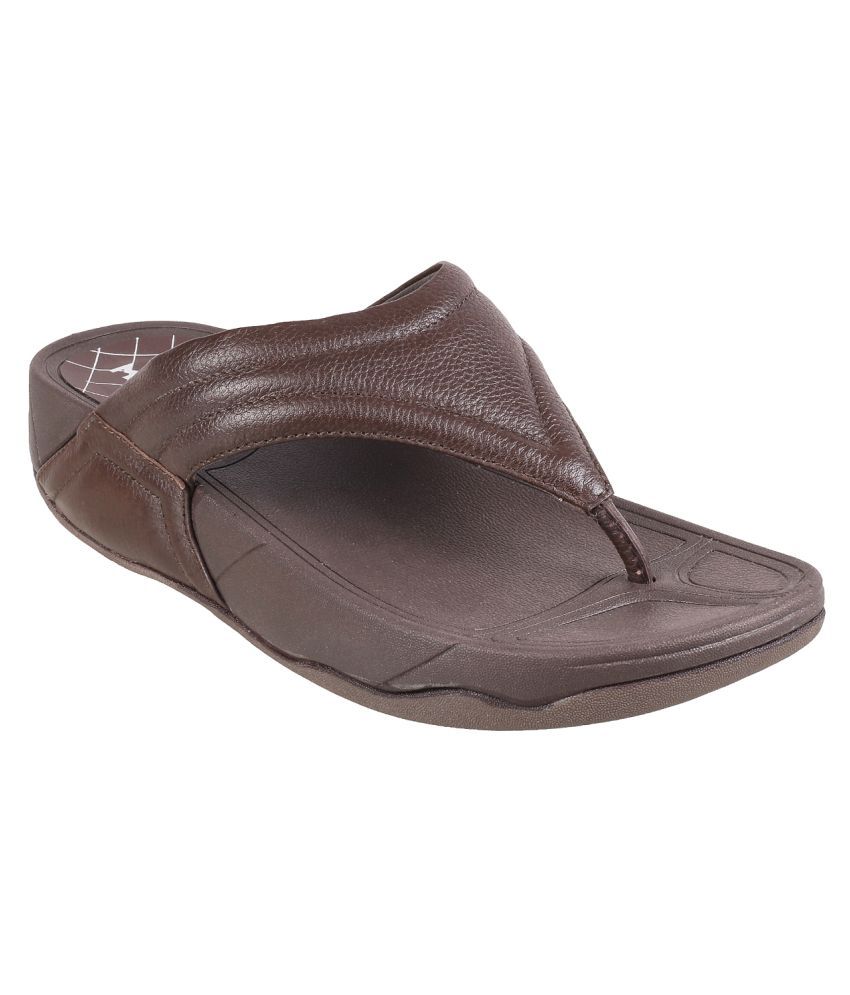 Mochi Brown Leather Sandals Price in India- Buy Mochi Brown Leather Sandals Online at Snapdeal