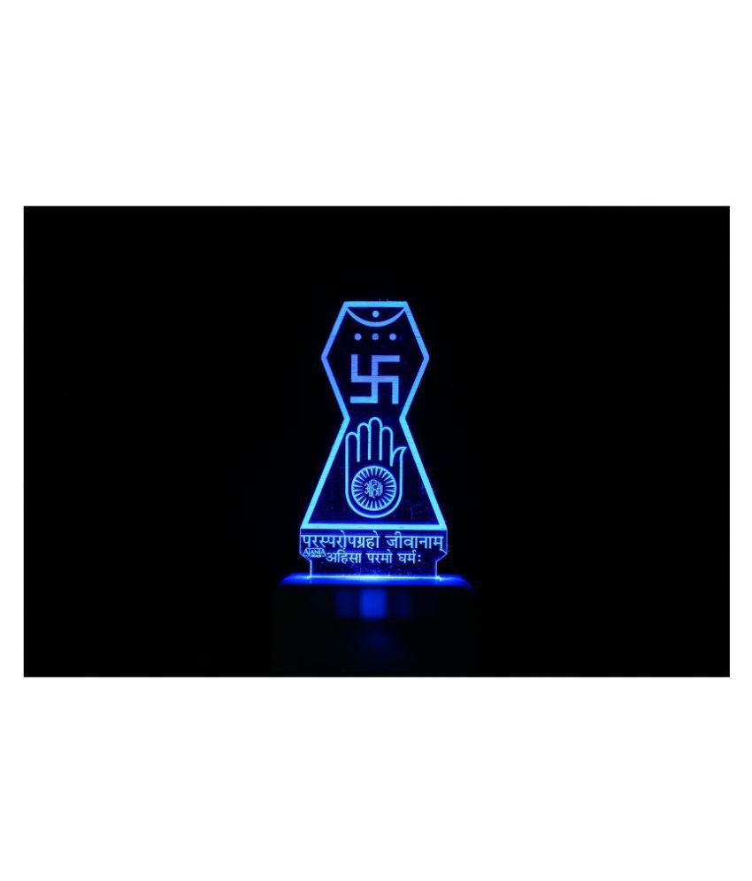 SUPER AJANTA Jain Logo 2038 3D Night Lamp Multi - Pack of 1