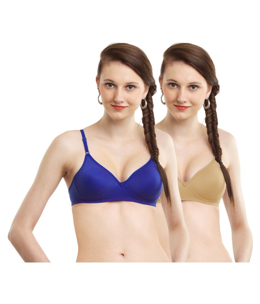     			Madam Pack of 2 Cotton Non Padded Women's Seamless Bra ( Multi Color )