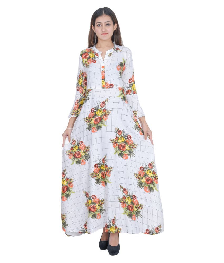 white frock kurti