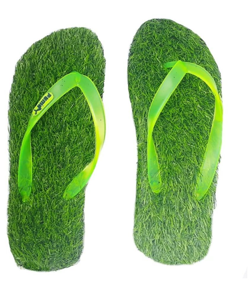 puma slippers green