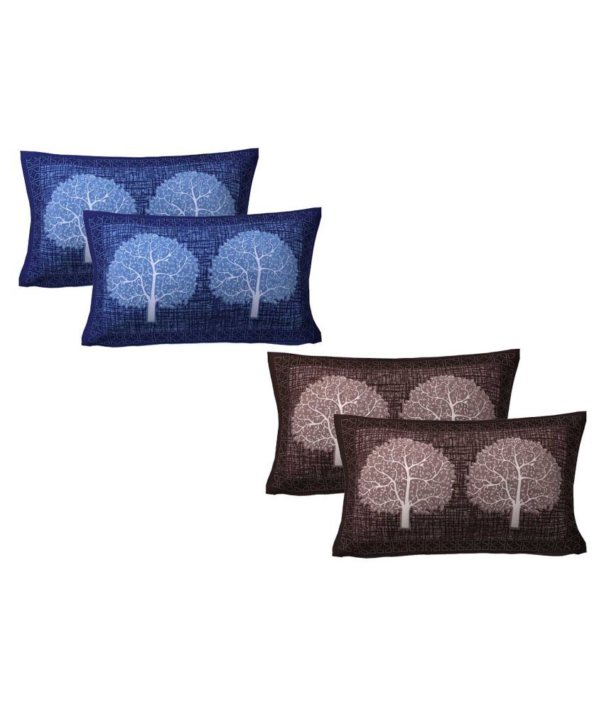     			AJ Home Pack of 4 Cotton Multi Pillow Cover (17 X 27 Inch)