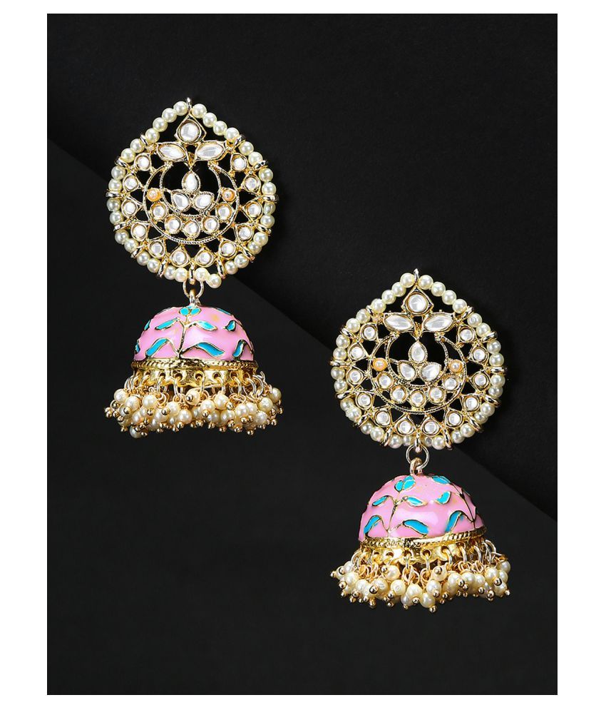     			Priyaasi Gold Plated Traditional Jhumkas with kundan for Women and Girls