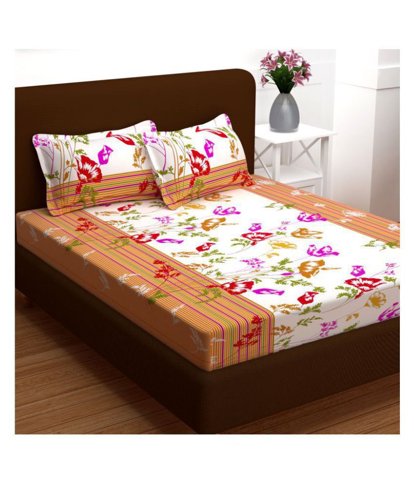     			Story@Home Cotton Double Bedsheet with 2 Pillow Covers