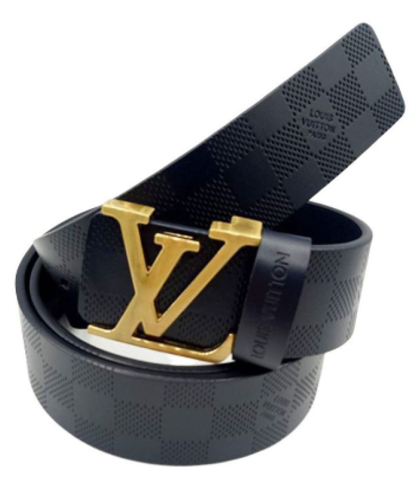 LV Belt Black Leather Casual Belt: Buy Online at Low Price in India ...