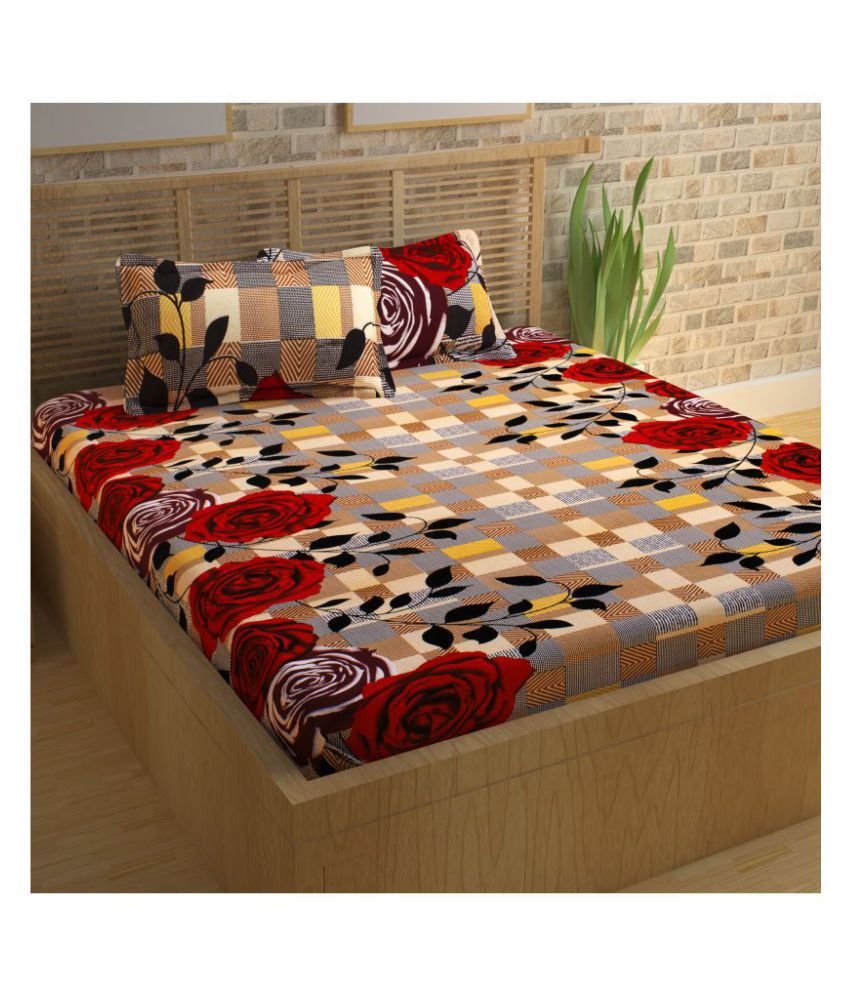     			Story@Home Cotton Double Bedsheet with 2 Pillow Covers ( 235 cm x 225 cm )