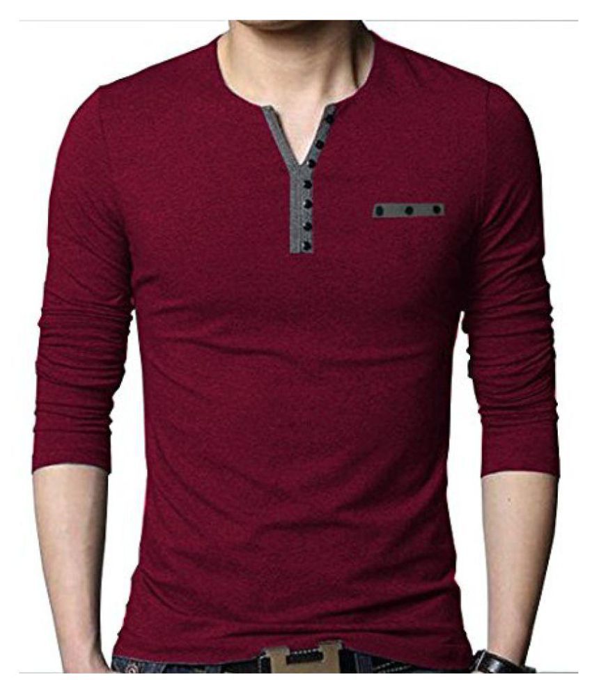 Try This Maroon Full Sleeve T-Shirt - Buy Try This Maroon Full Sleeve T ...