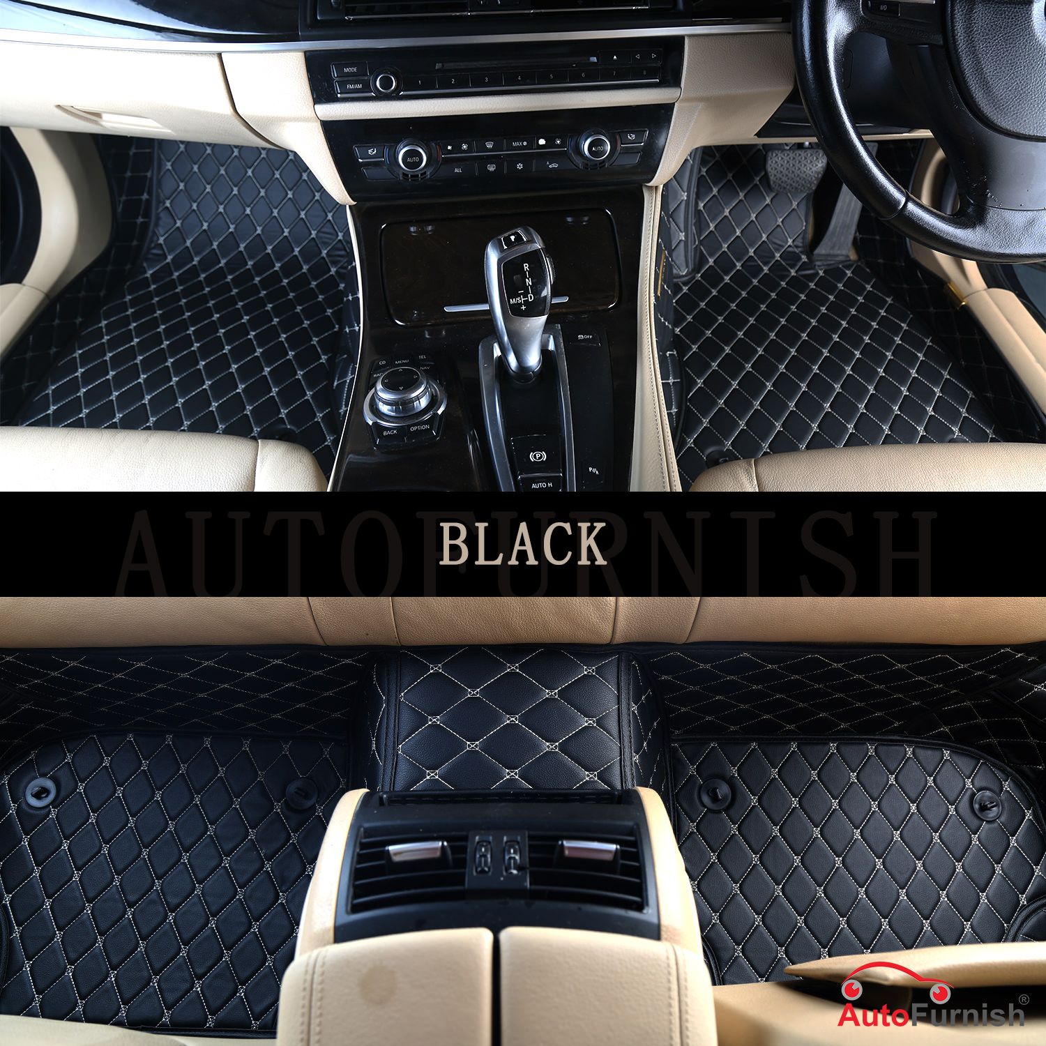 Autofurnish 7d Luxury Car Mats For Bmw 3gt Black Set Of 3 Mats