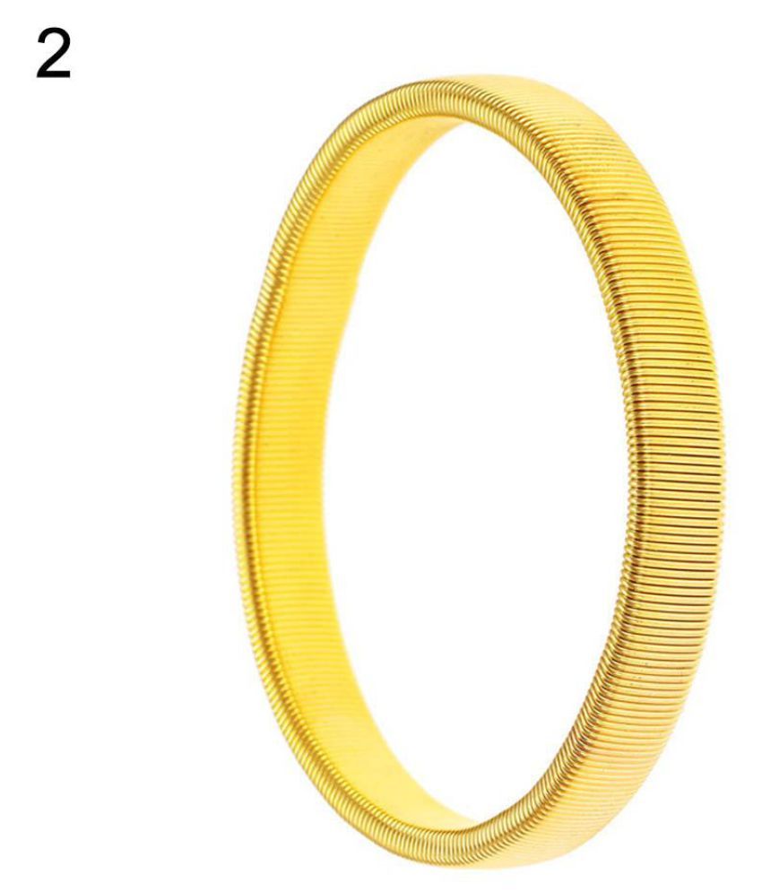 Simple Men Spring Cuff Bartender Bangle Elastic Wristband Ring Metal