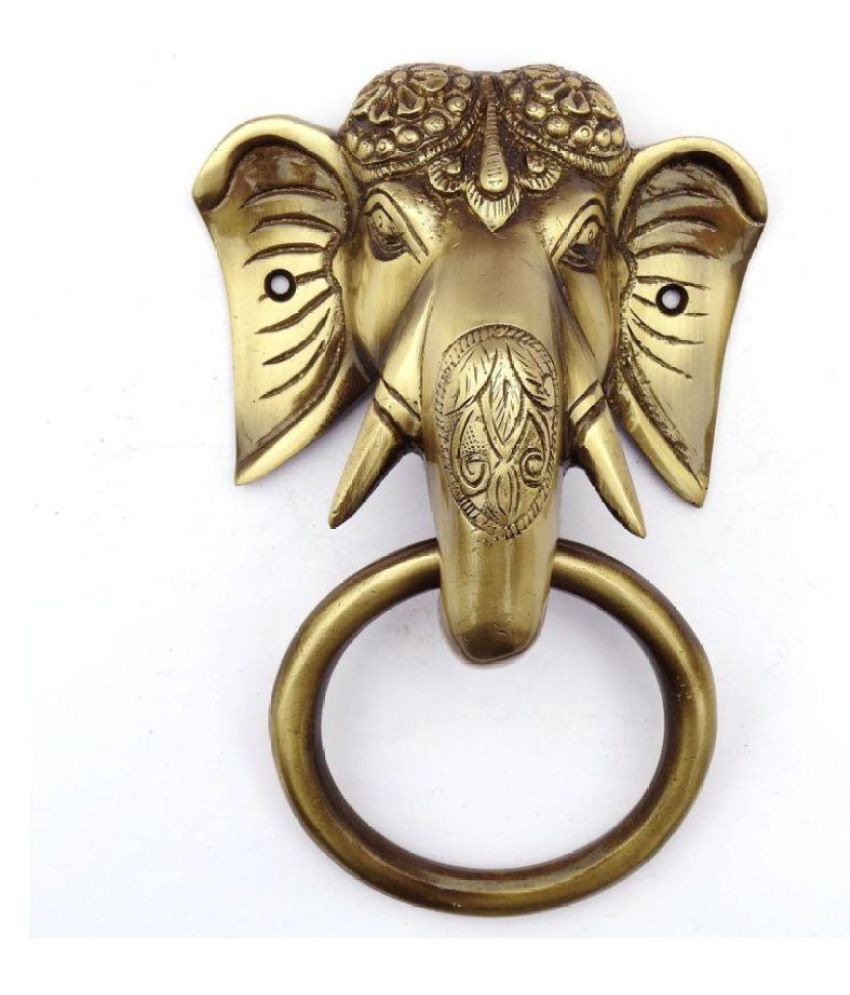 Glorious Brass Door Knocker Of Elephant Hand Made Carving