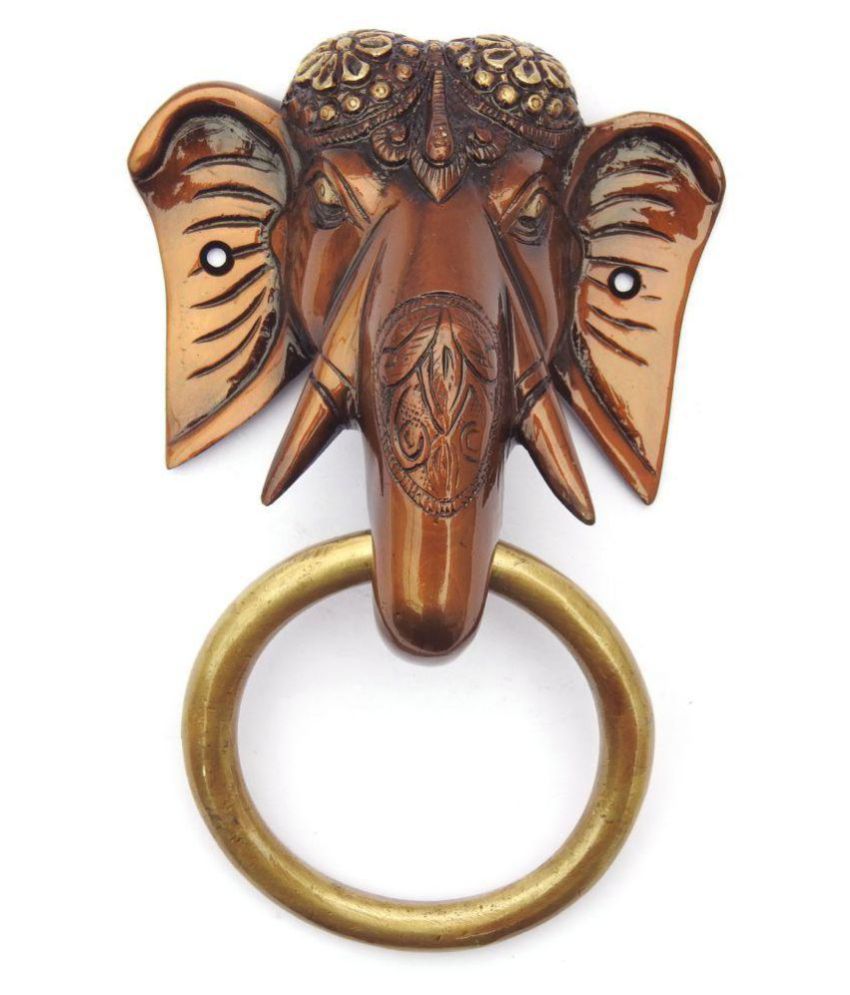 Brass Door Knocker Of Elephant Face Door Decor