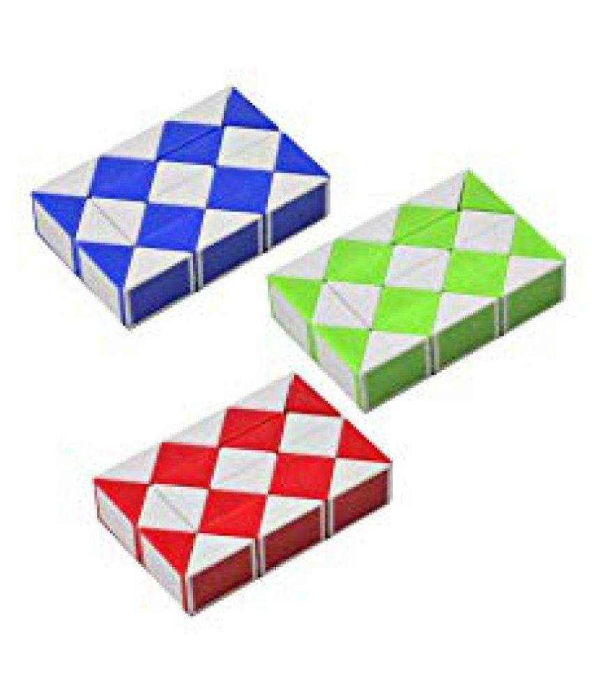     			PE-Snake Puzzle Cube - Snake Speed Cube Puzzle Cube Toy Twisty Puzzle Twist Magic Ruler Cube Gifts - 3 Cubes - Random Colours