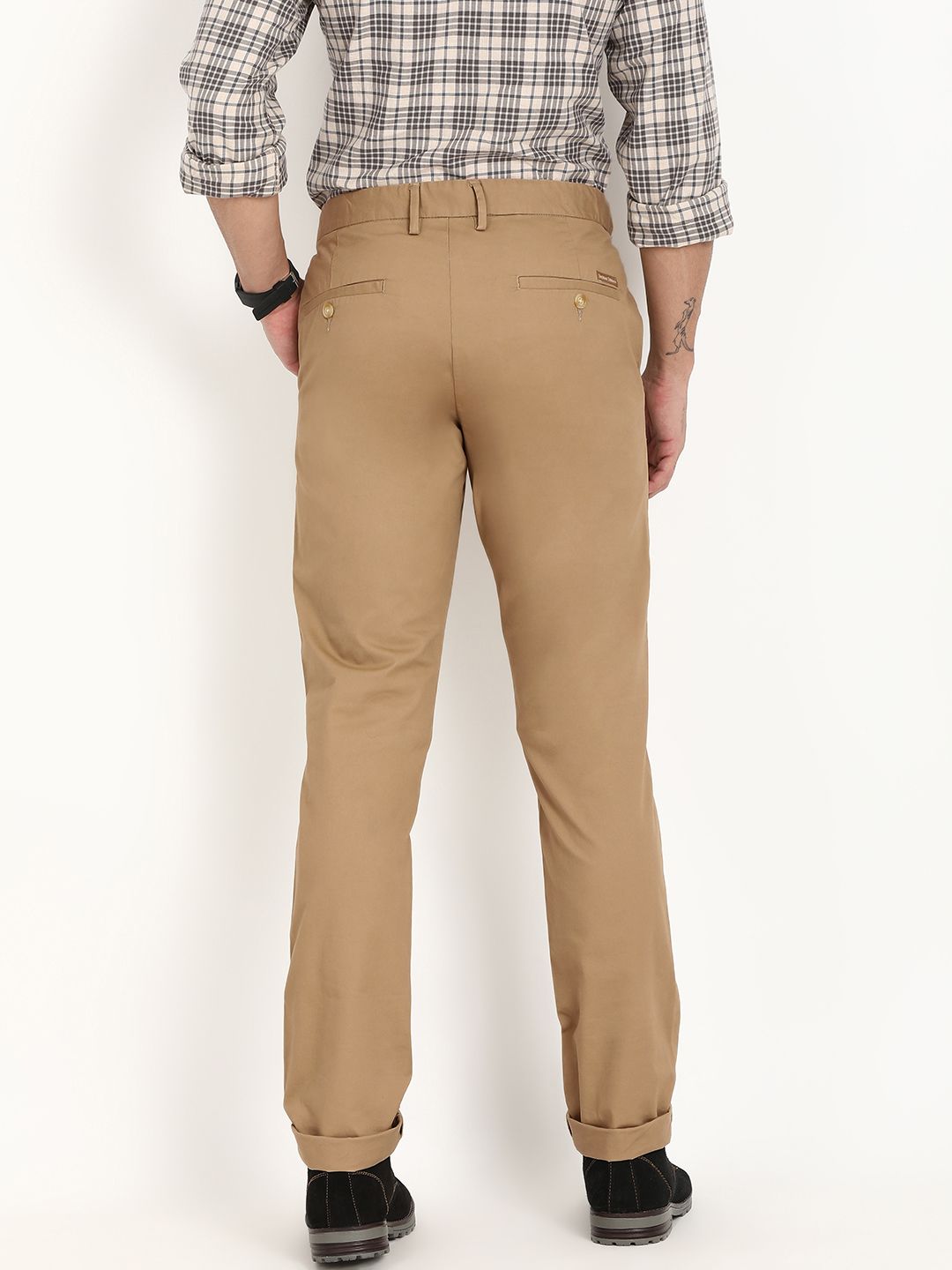 slim fit khaki cargo pants