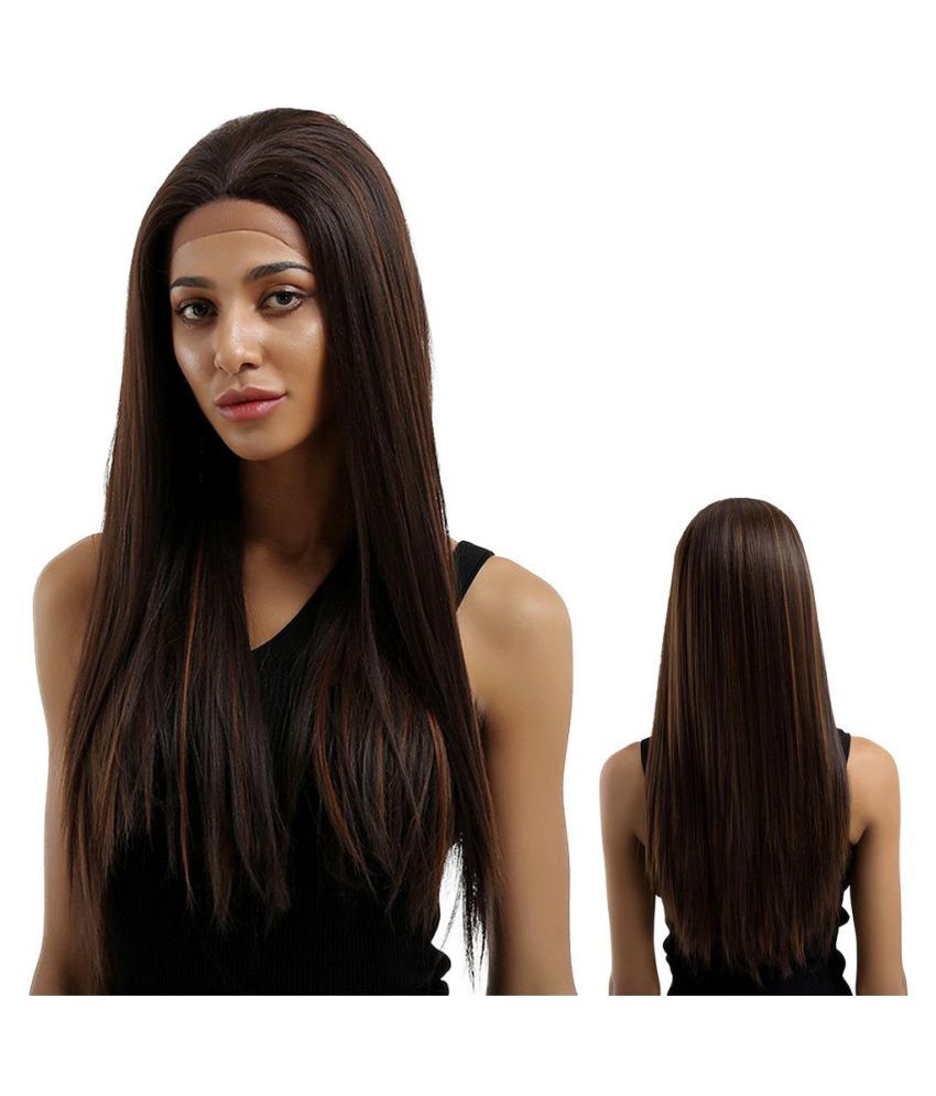 Fashion Women Mixed Color Long Straight Synthetic Lace Front Party