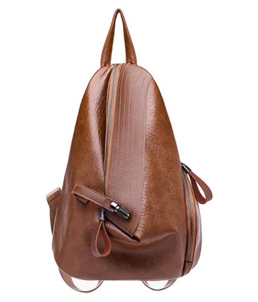 leather triangle backpack