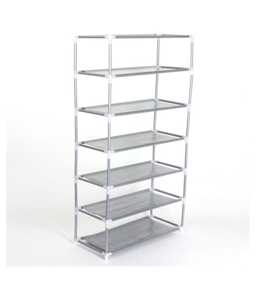 7 Tier Metal Shoes Rack Stand Storage Organizer Fabric Shelf Stackable Closet