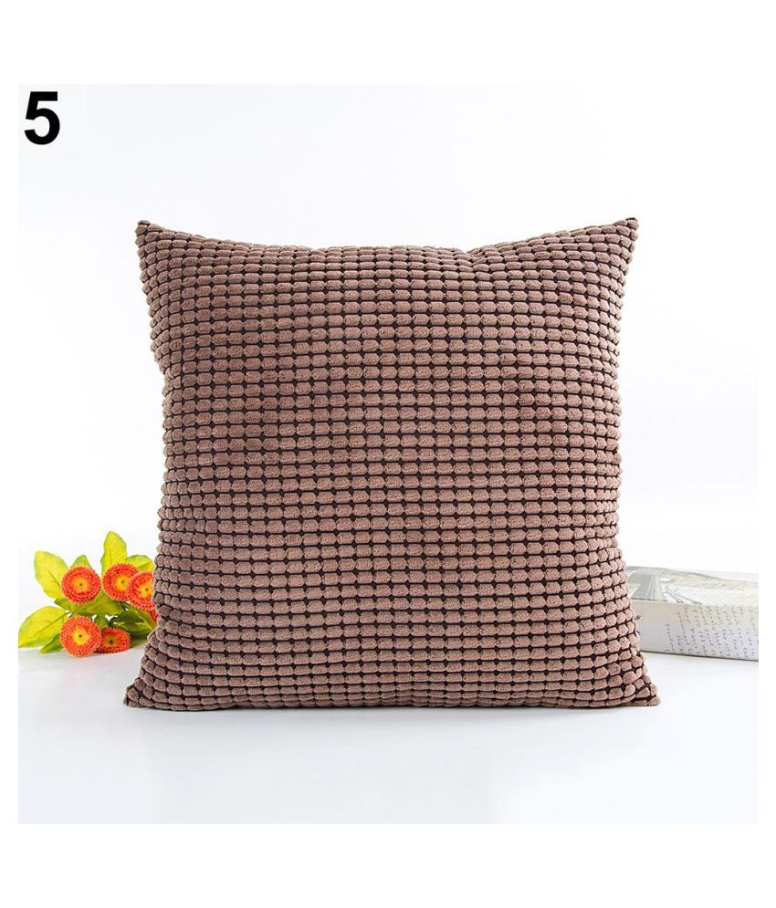 Square Check Pattern Corduroy Pillow Cover Home Decor Cushion Case