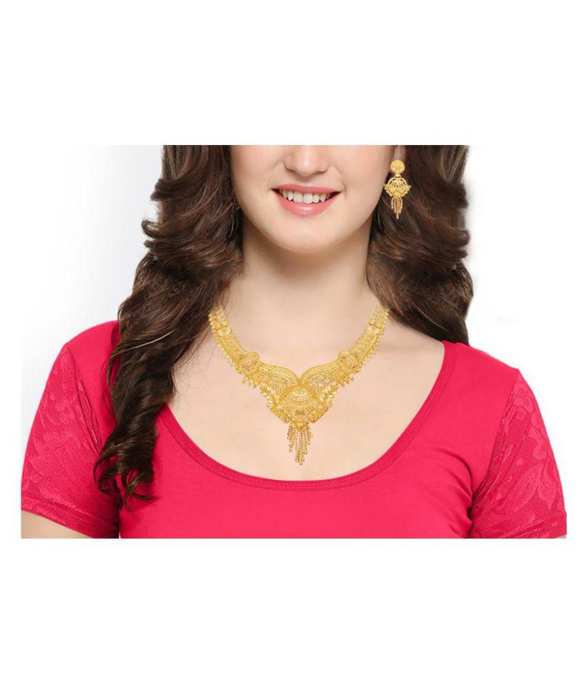 mansiyaorange Brass Golden Contemporary Traditional 22kt Gold Plated