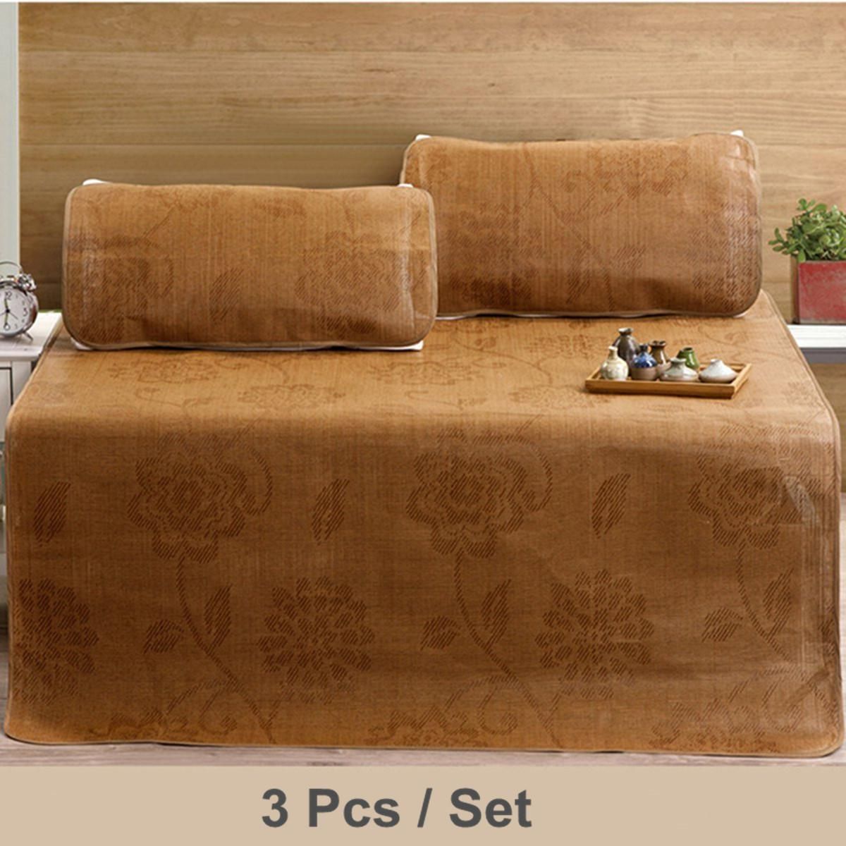 3 Pcs Set Natural Bamboo Mat Mattresses Summer Sleeping Rattan