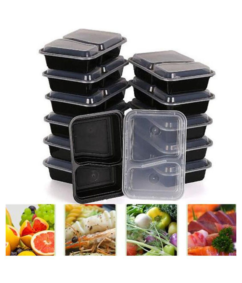 10pcs Food Meal Prep Containers Storage Microwavable Lunch Box With Lids Plastic 