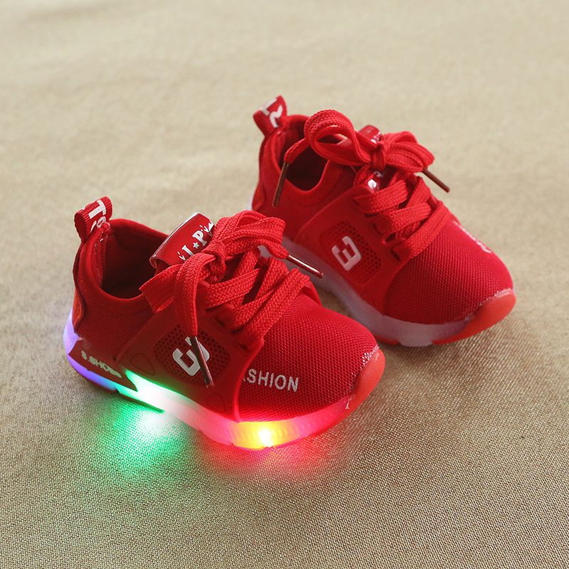 Boy LED lighting shoes luminescent sneakers casual antiskid baby shoes