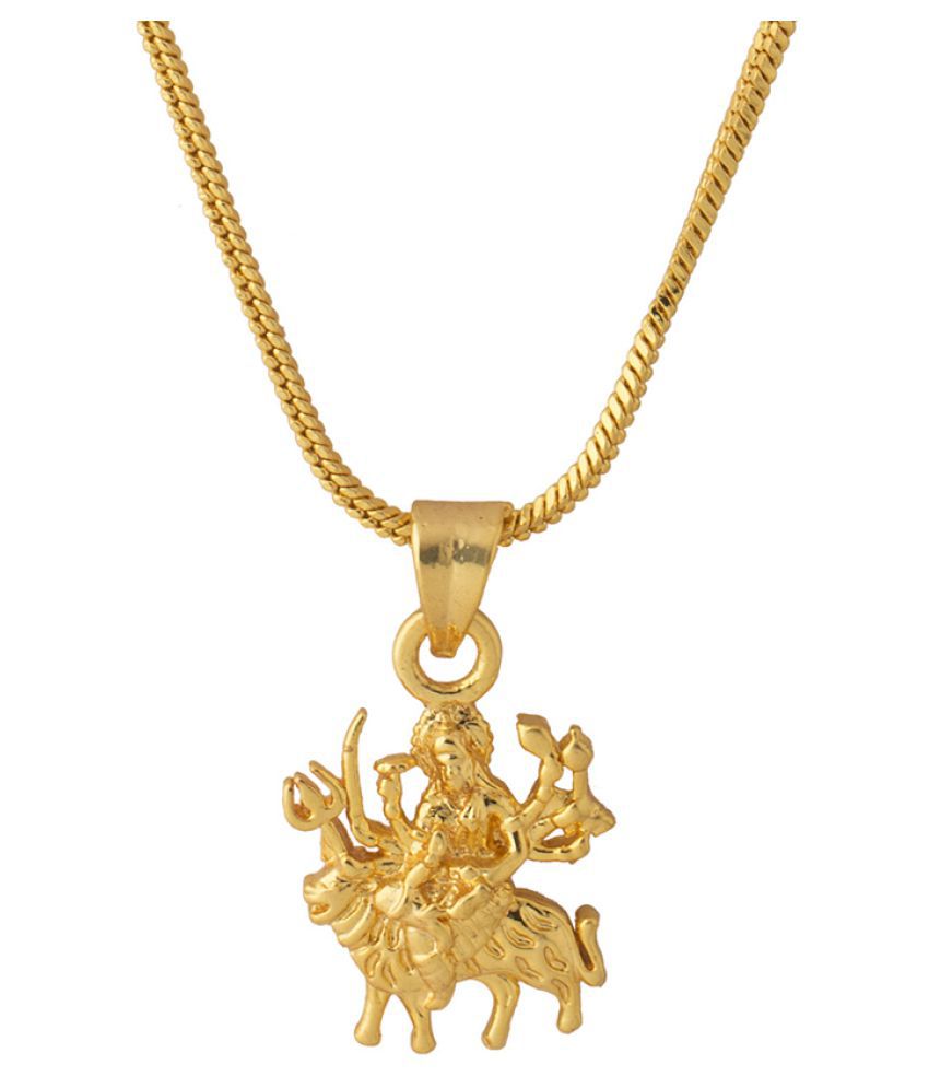 Dare by Voylla Gold Plated Goddess Durga Pendant With Chain For Men ...