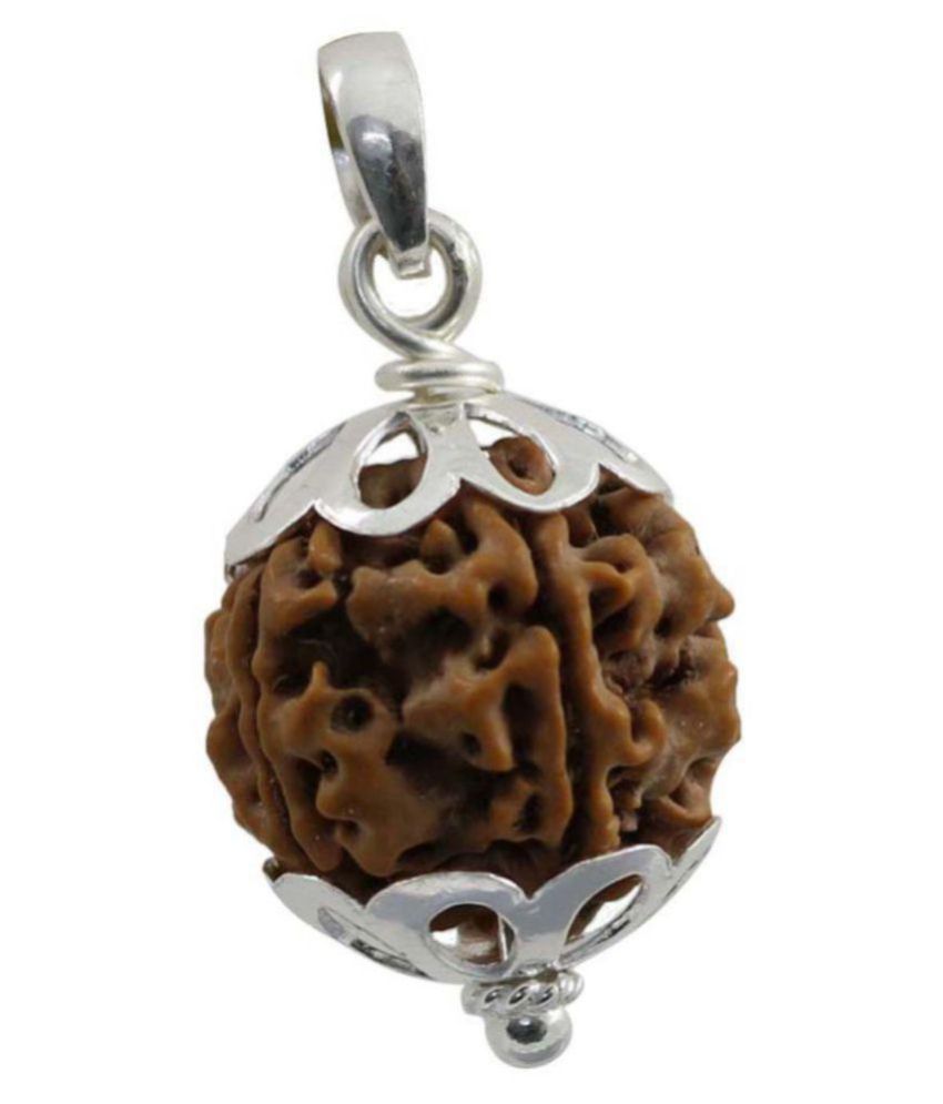     			Real Original Five Mukhi Rudraksh With Real Silver Pendant