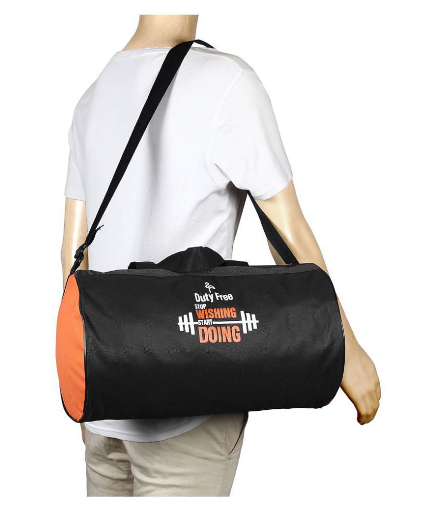 Duty Free Medium Black Polyester Gym Bag Men Gyms Bags Shoulder Bag ...