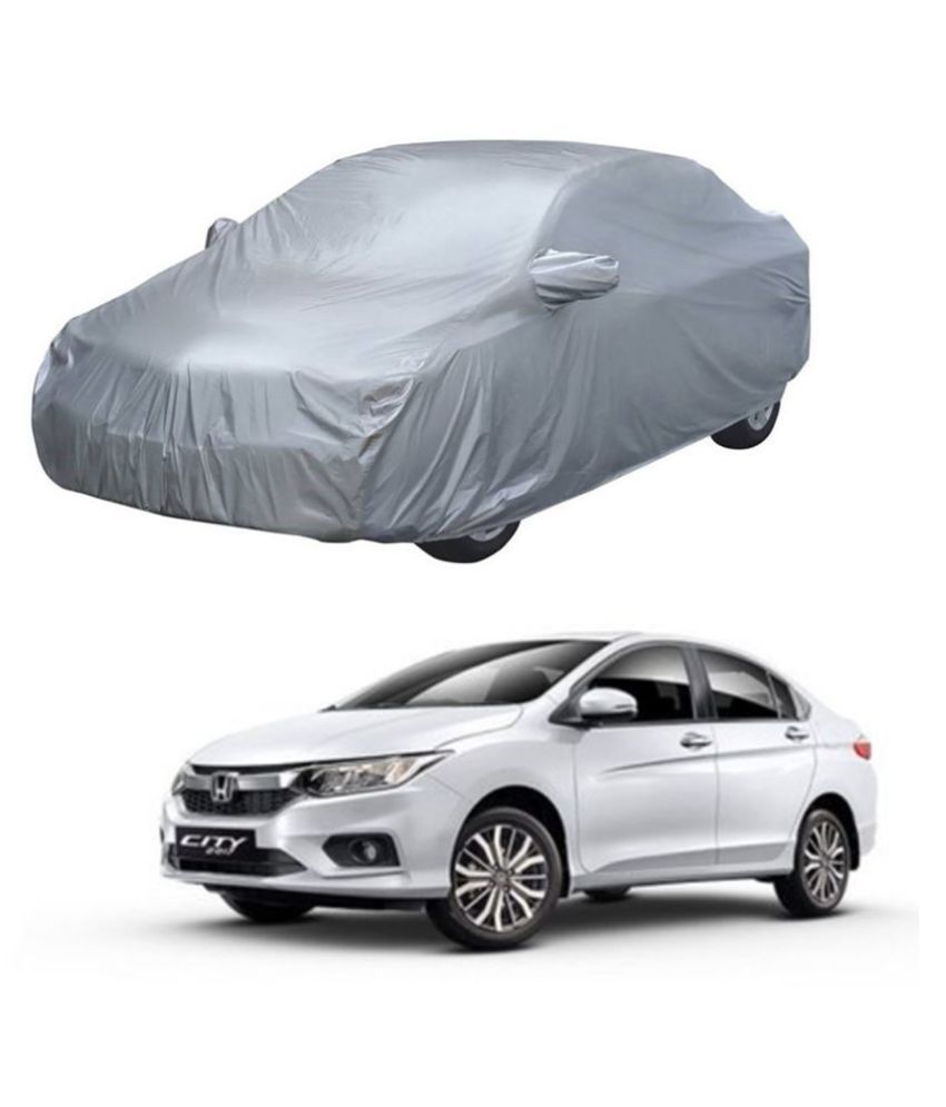     			Autoretail Silver Color Dust Proof Car Body Polyster Cover With Mirror Pocket Polyster For Honda City