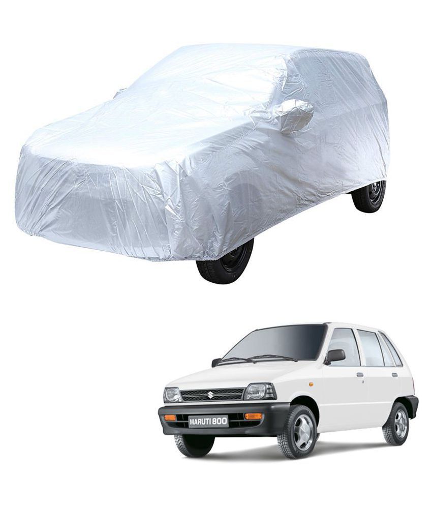     			Autoretail Silver Color Dust Proof Car Body Polyster Cover With Mirror Pocket Polyster For Maruti Suzuki 800