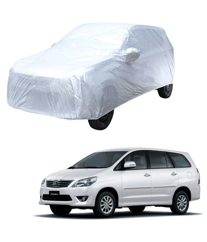     			Autoretail Silver Color Dust Proof Car Body Polyster Cover With Mirror Pocket Polyster For Toyota Innova