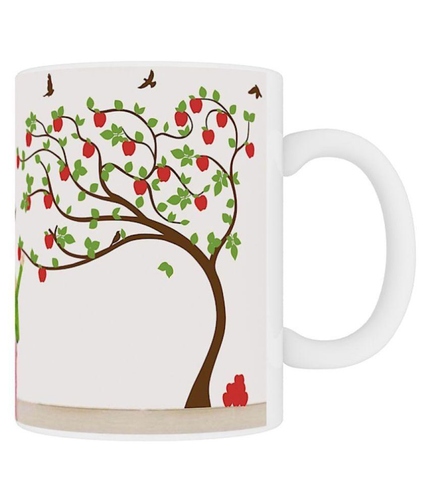 Bktc Craft Bst076 Apple Tree Printed Ceramic Coffee Mug 1 Pcs 325 Ml Buy Online At Best Price In India Snapdeal