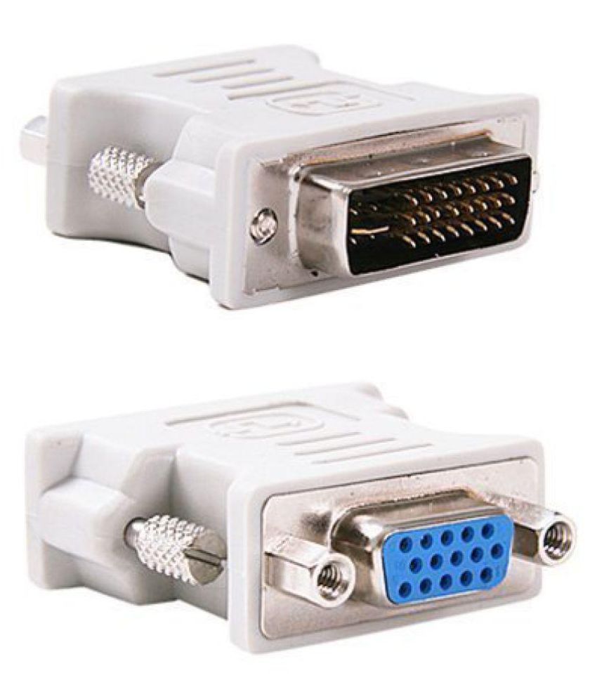 HOC DVI Male 24+5 pin to 15 pin VGA Female Adapter for Dual Monitor Display