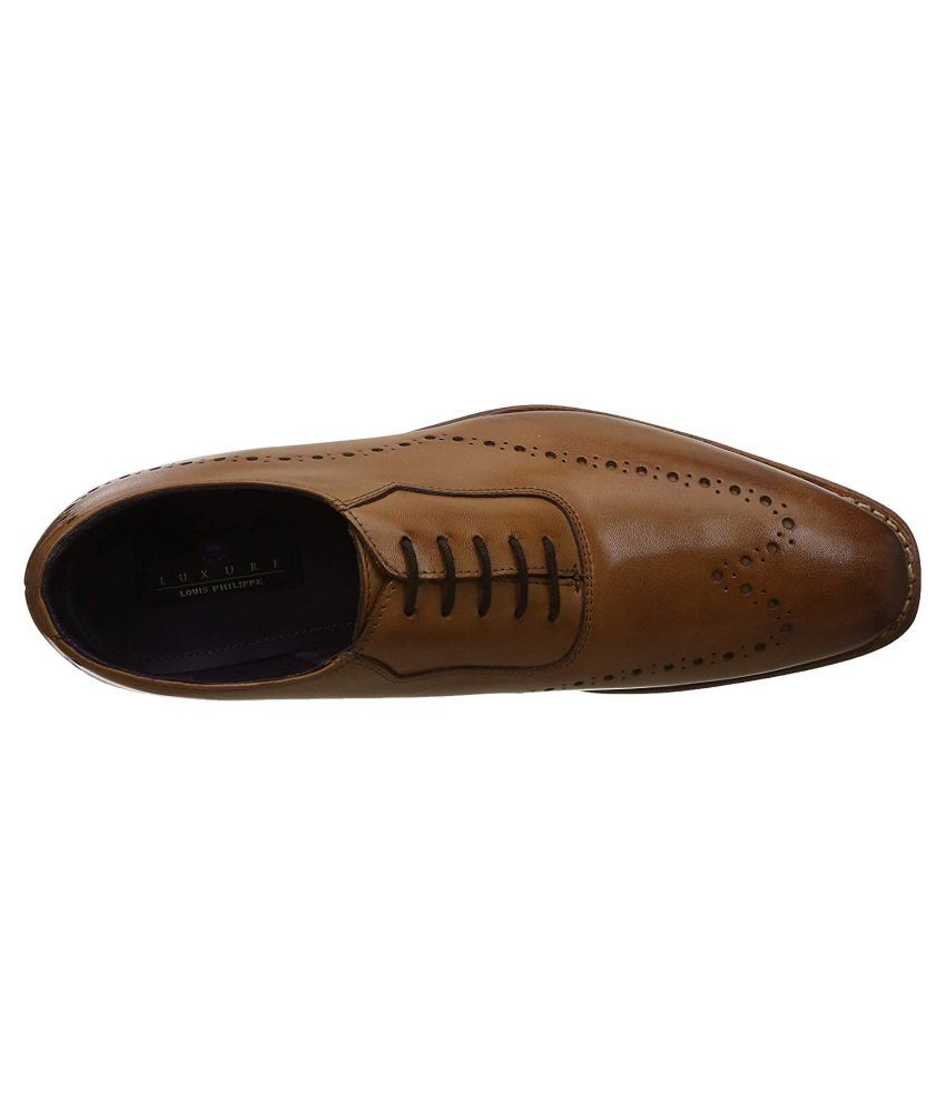 Louis Philippe Derby Genuine Leather Tan Formal Shoes Price in India- Buy Louis Philippe Derby ...