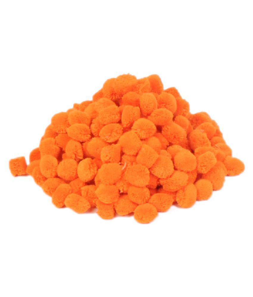     			Pom Pom Big Wool Balls : Color Orange : Pack of 50, 42 mm (4 cm) dai, Used for Art & Craft, Dresses, Room Decoration, Jewellery Making etc